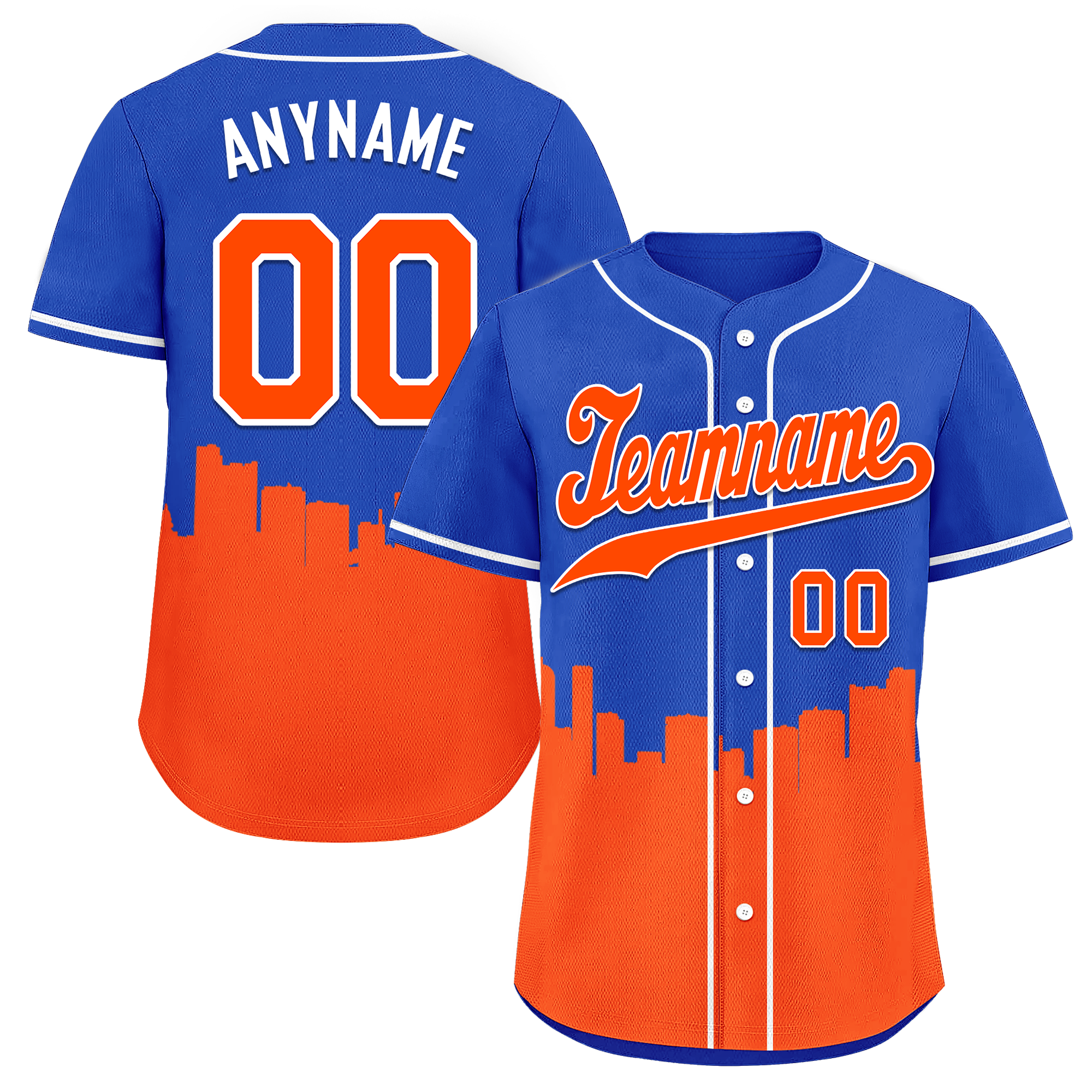 Custom Blue Orange City Edition Personalized Authentic Baseball Jersey BSBJ01-D017140