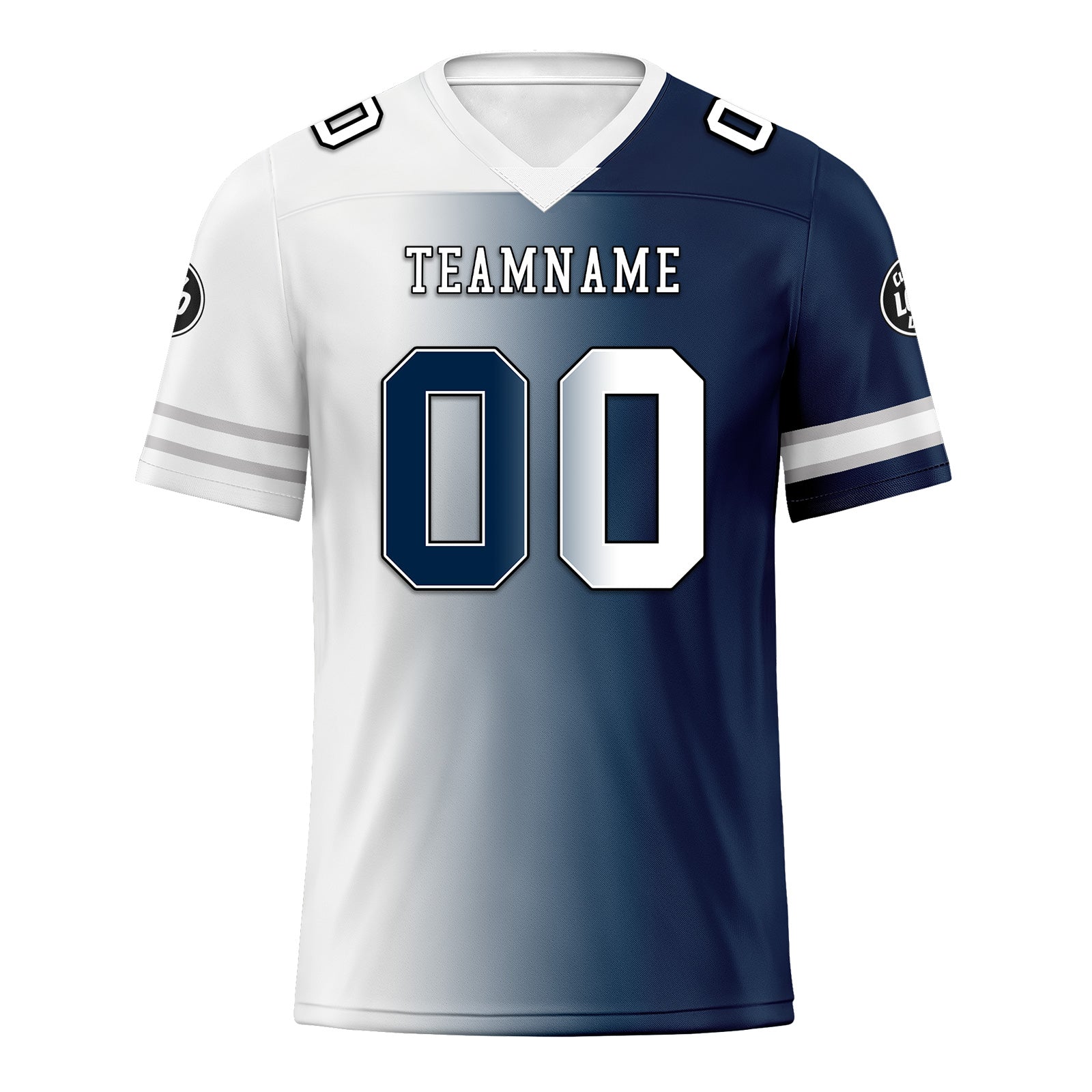 Custom Deep Blue White Texas Personalized Authentic Football Jersey FBJ02-D028017-5
