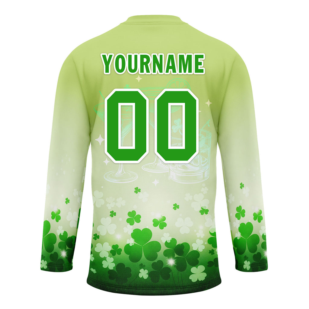 Custom Four-leaf clover Personalized Hockey Jersey HCKJ01-E0615-5