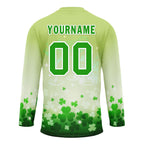 Custom Four-leaf clover Personalized Hockey Jersey HCKJ01-E0615-5