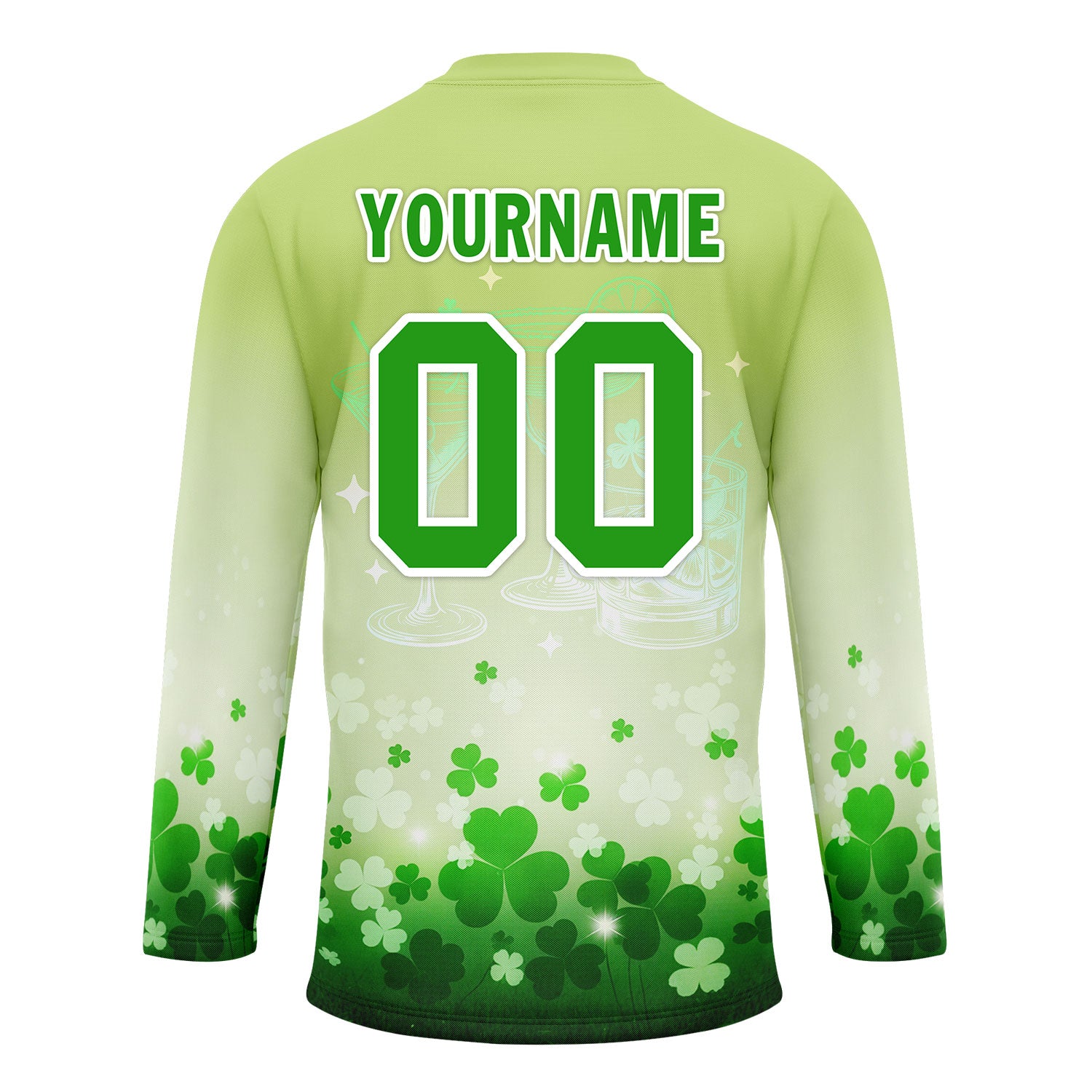 Custom Four-leaf clover Personalized Hockey Jersey HCKJ01-E0615-5