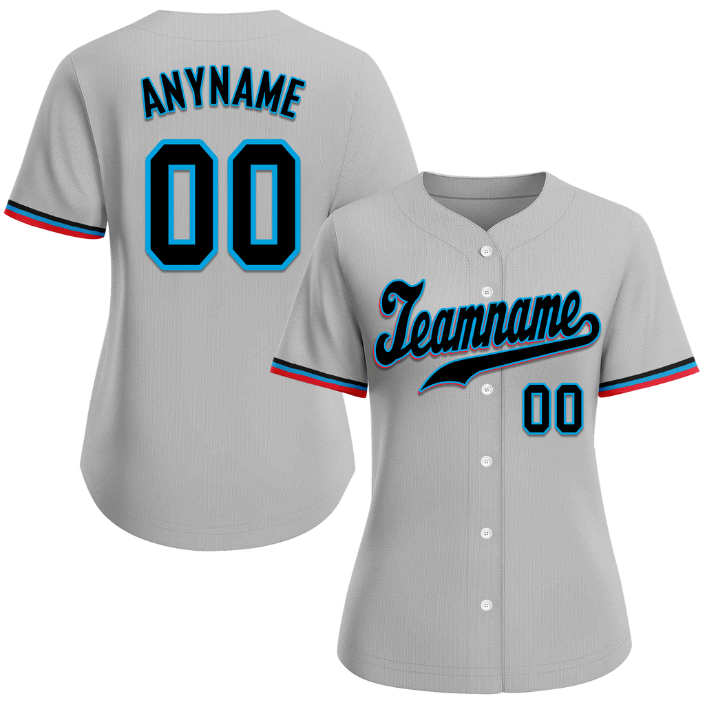 Custom Grey Classic Style Black Personalized Authentic Baseball Jersey BSBJ01-bd0facf