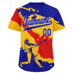 Custom Yellow Fiery Red Venezuelan Flag Personalized Authentic Baseball Jersey BSBJ01-E06022-1