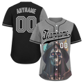 Custom Gray Black Skull Fashion Personalized Authentic Baseball Jersey BSBJ01-D017160