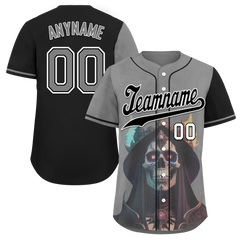 Custom Gray Black Skull Fashion Personalized Authentic Baseball Jersey BSBJ01-D017160