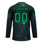Custom Dark gray Green Gothic Personalized Hockey Jersey HCKJ01-E0601-03