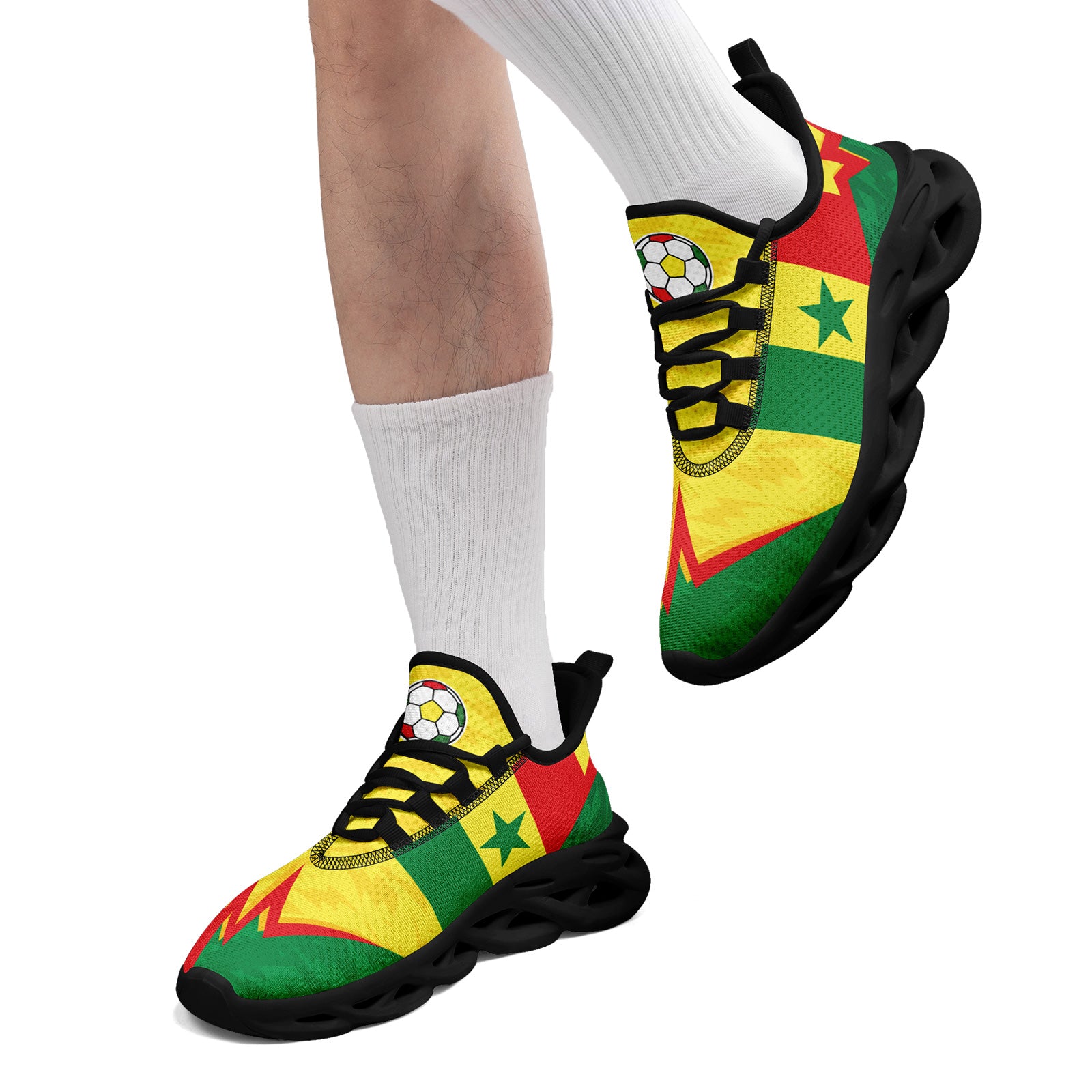 Custom Senegal 2026 World Cup Sneakers DIY Country Flag Running Shoes Lightweight Sport Shoes Gift for Football Fans Personalized Team Name and Logo FN003-F009094-4