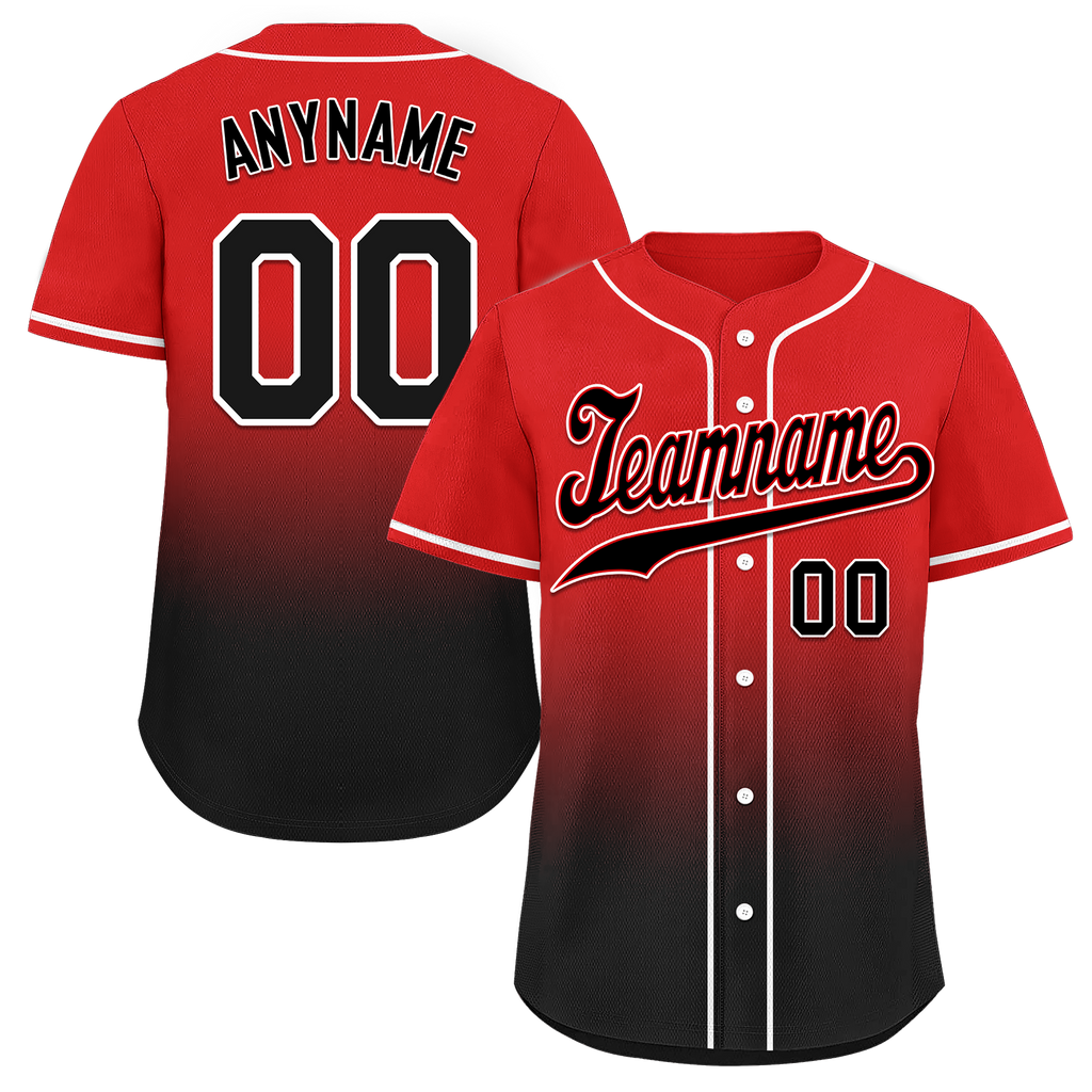 Custom Red Black Fade Fashion Personalized Authentic Baseball Jersey BSBJ01-D0a70ba