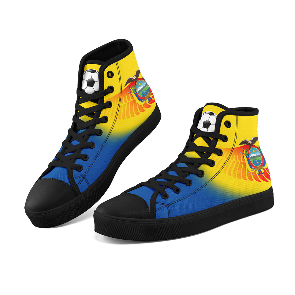 Custom Ecuador 2026 World Cup Sneakers DIY Country Flag Running Shoes Lightweight Sport Shoes Gift for Football Fans Personalized Team Name and Logo FN024-F009099-2