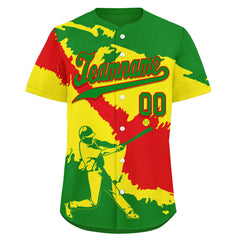 Custom Grass Green Red Yellow Bolivian Flag Personalized Authentic Baseball Jersey BSBJ01-E06022-12