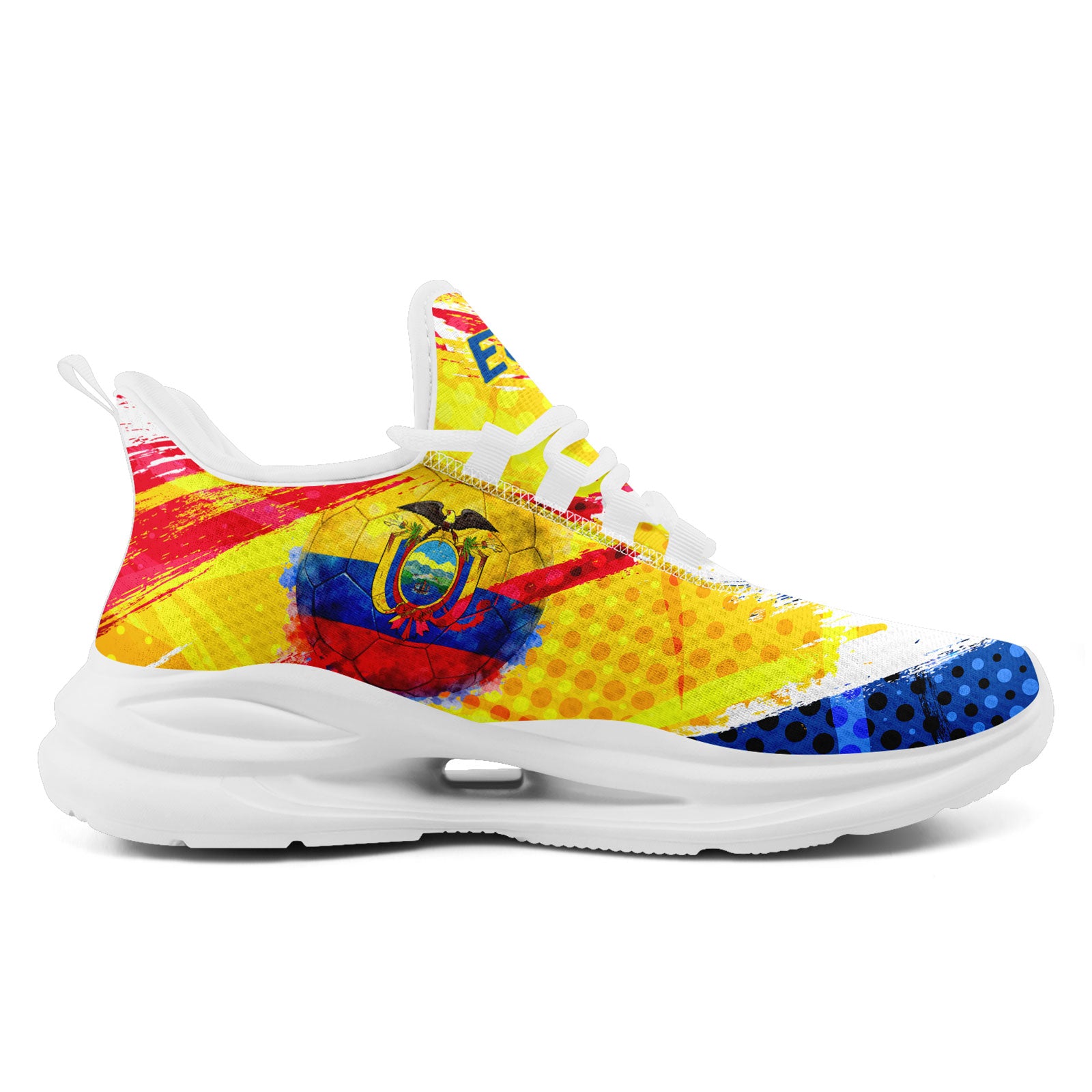 Custom Ecuador 2026 World Cup Sneakers DIY Country Flag Running Shoes Lightweight Sport Shoes Gift for Football Fans Personalized Team Name and Logo FN079-F009088-4