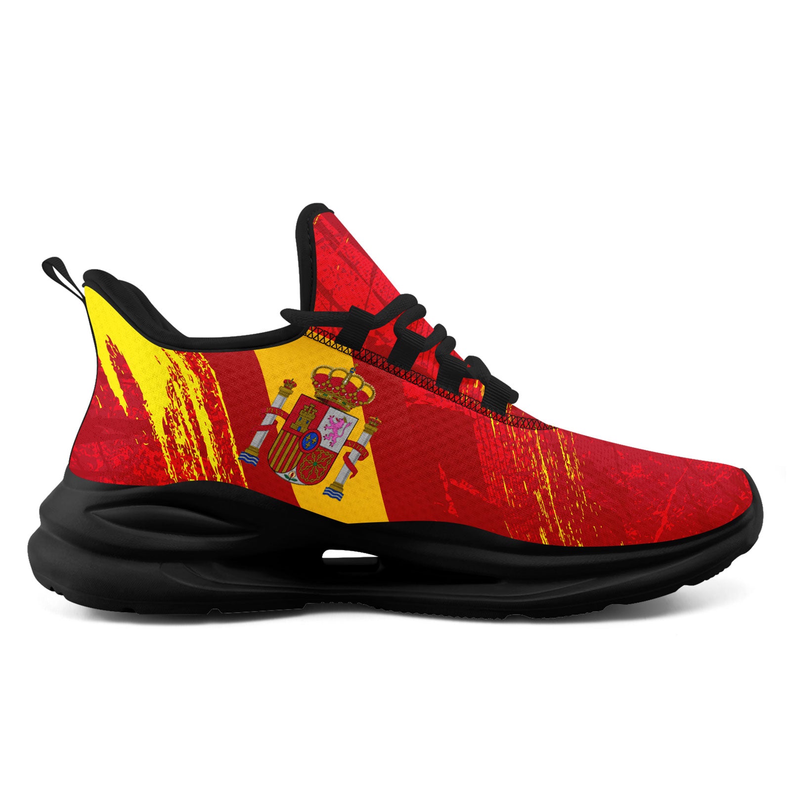 Custom Spain 2026 World Cup Sneakers DIY Country Flag Running Shoes Lightweight Sport Shoes Gift for Football Fans Personalized Team Name and Logo FN079-F020028-1