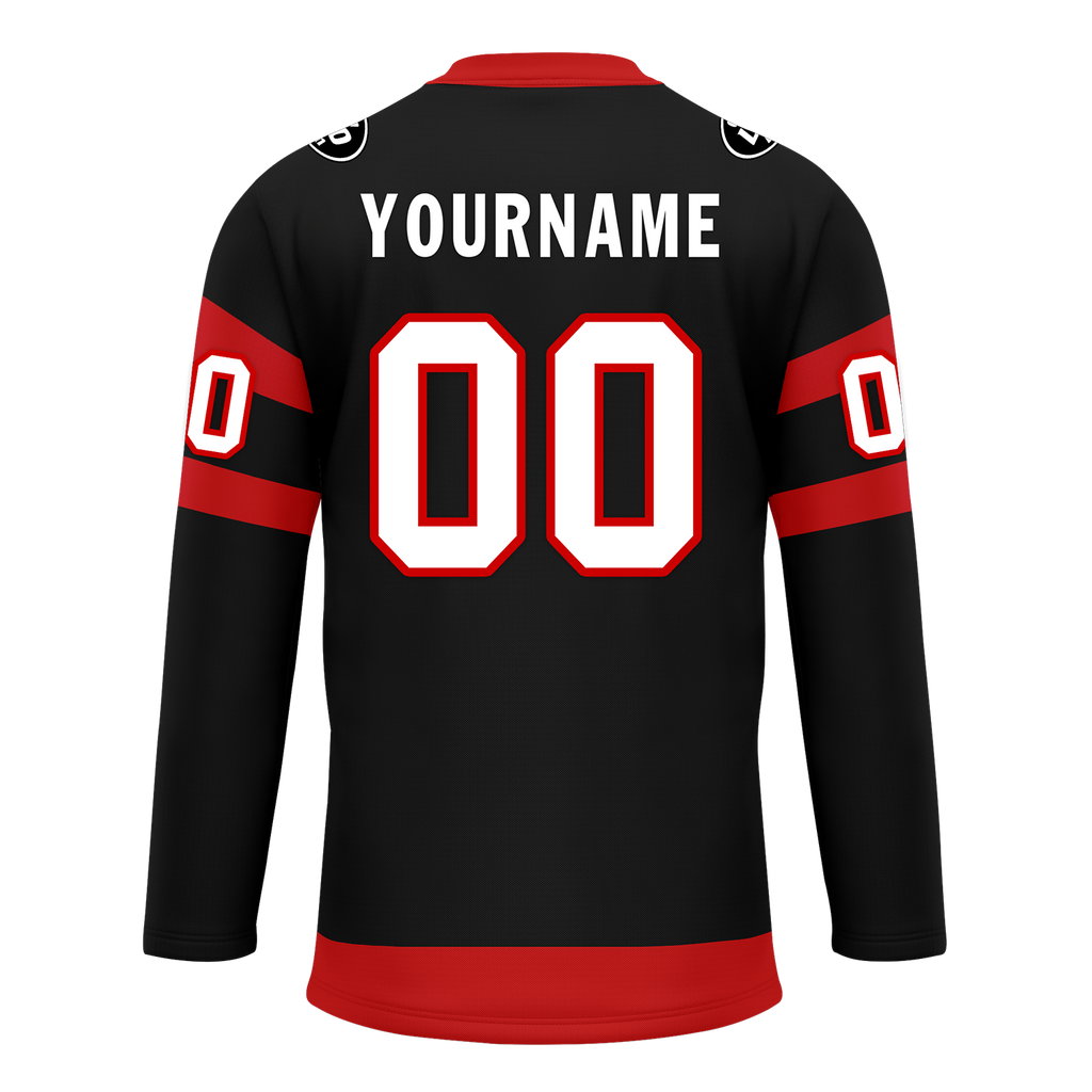 Custom Black Red Personalized Hockey Jersey HCKJ01-D0a70b0