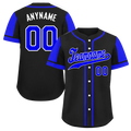 Custom Blue Black Raglan Sleeves Personalized Authentic Baseball Jersey BSBJ01-D017169