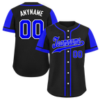 Custom Blue Black Raglan Sleeves Personalized Authentic Baseball Jersey BSBJ01-D017169