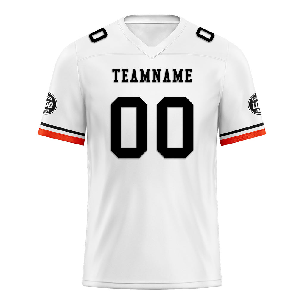 Custom White Orange Cleveland Football Jersey and Firesoul Sports Shoes Combo Offer Personalized Combo ZH-D020273-8