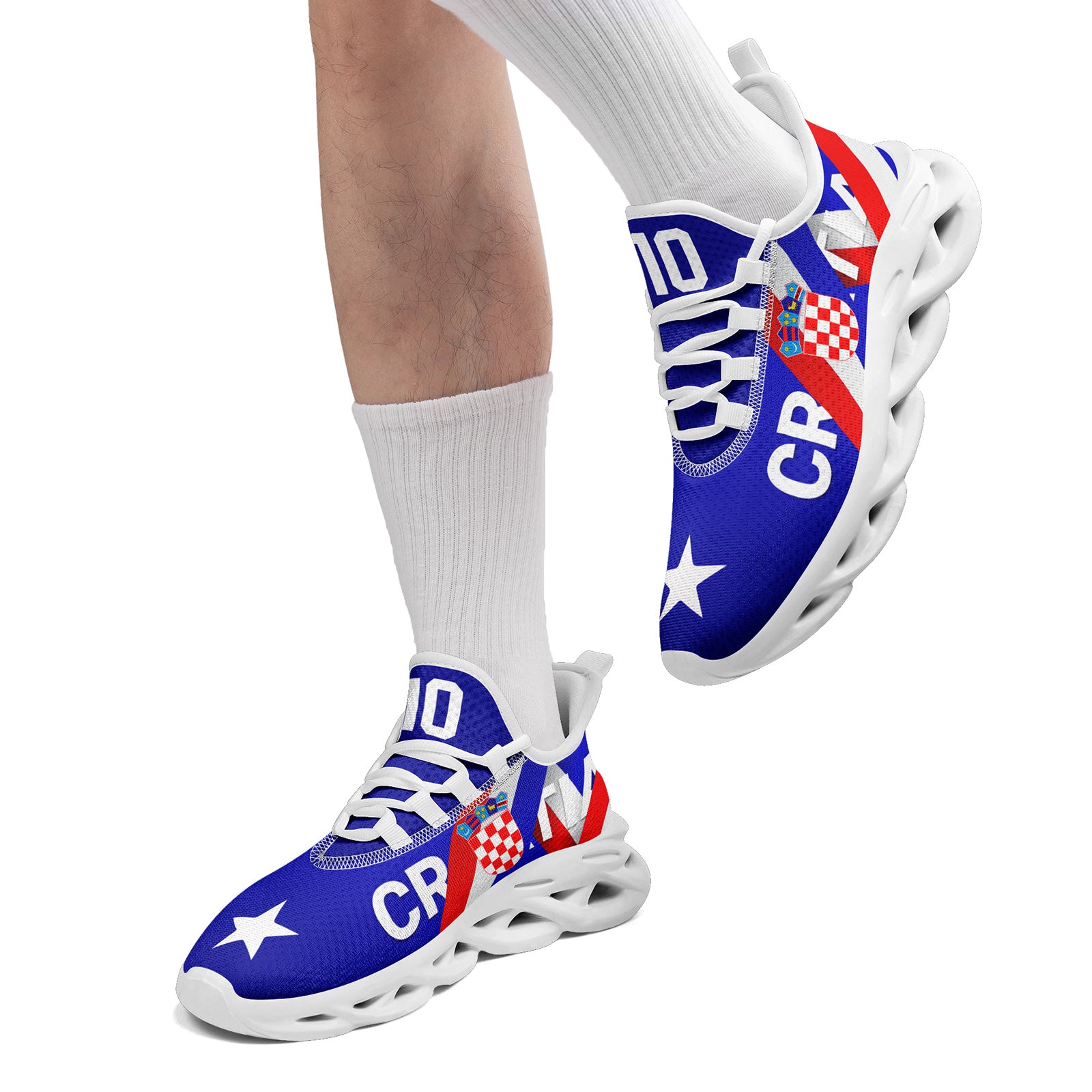 Custom Croatia 2026 World Cup Sneakers DIY Country Flag Running Shoes Lightweight Sport Shoes Gift for Football Fans Personalized Team Name and Logo FN003-F009104-3