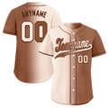 Custom Beige Brown Gradient Fashion Personalized Authentic Baseball Jersey BSBJ01-D0a708e