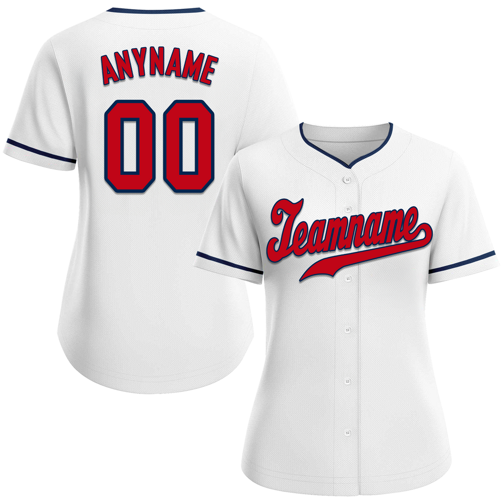 Custom White Classic Style Red Personalized Authentic Baseball Jersey BSBJ01-bd0faaf