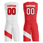 Custom White Red Classic Style Reversible Basketball Uniform Personalized Ordinary BBJR-D017026