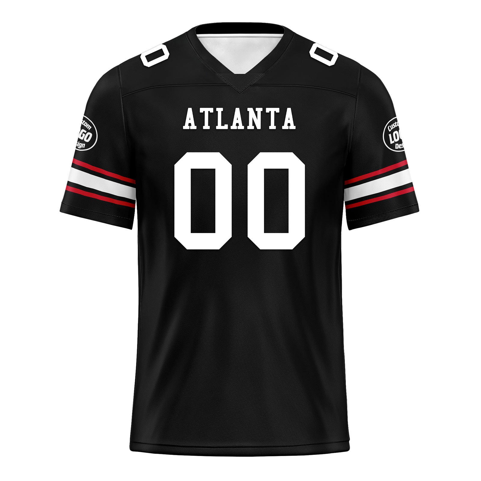 Custom Black Atlanta Personalized Authentic Football Jersey FBJ02-D020256-2