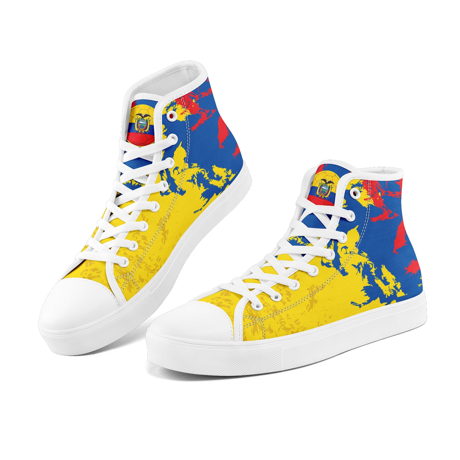 Custom Ecuador 2026 World Cup Sneakers DIY Country Flag Running Shoes Lightweight Sport Shoes Gift for Football Fans Personalized Team Name and Logo FN024-F009099-1