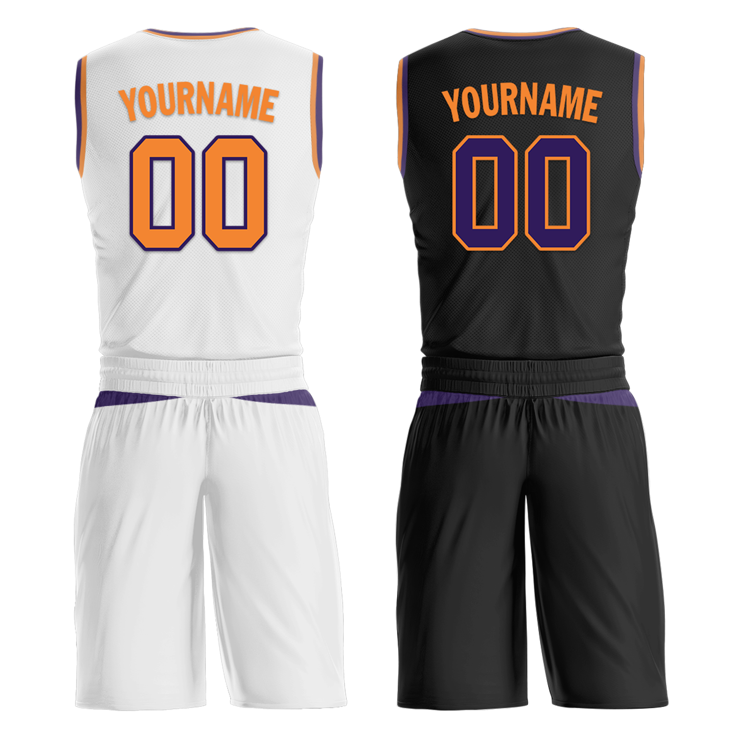 Custom White Black Classic Style Reversible Basketball Uniform Personalized Ordinary BBJR-D017057