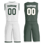 Custom White Green Classic Style Reversible Basketball Uniform Personalized Ordinary BBJR-D017010