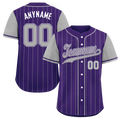 Custom Gray Purple Stripe Fashion Personalized Authentic Baseball Jersey BSBJ01-D017252
