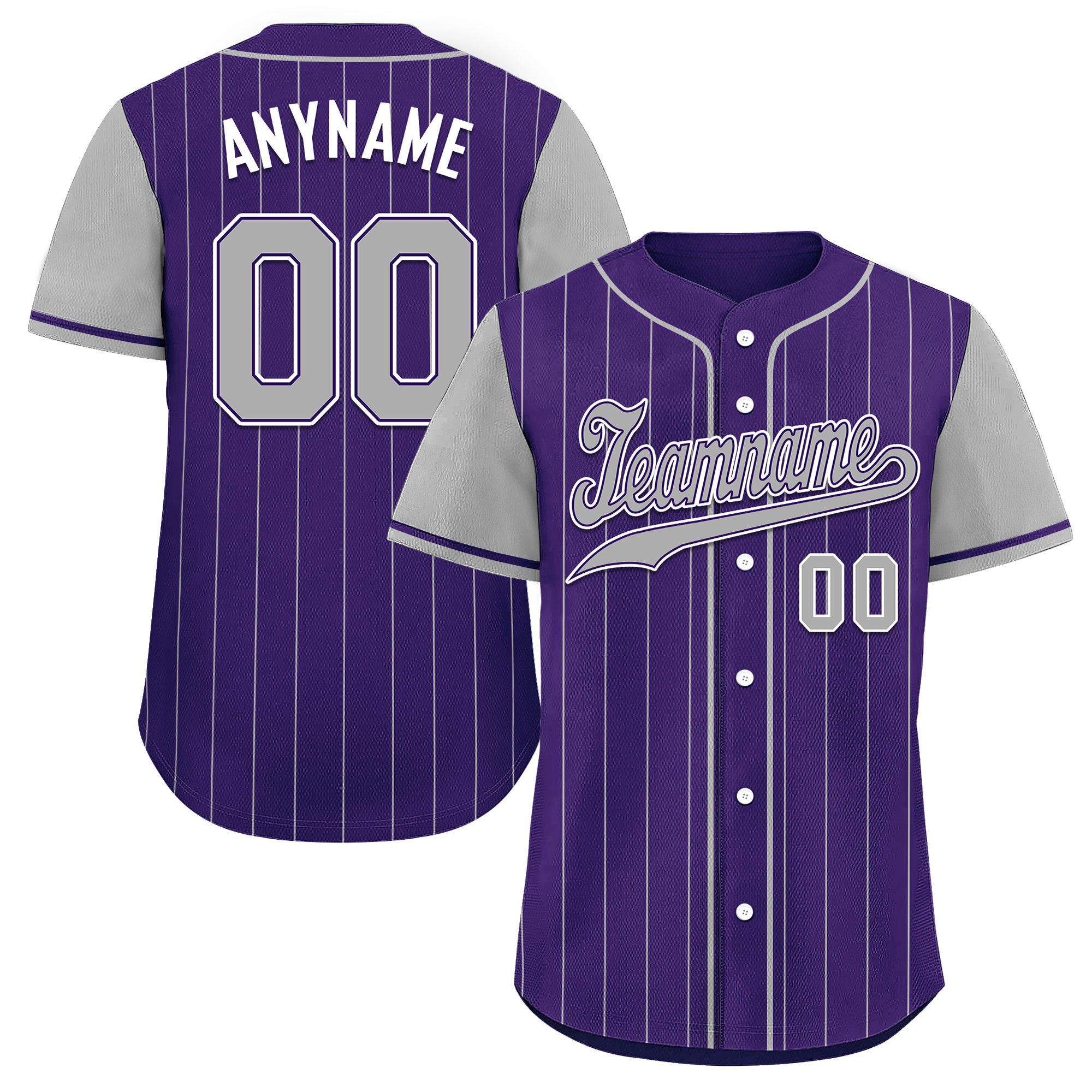 Custom Gray Purple Stripe Fashion Personalized Authentic Baseball Jersey BSBJ01-D017252
