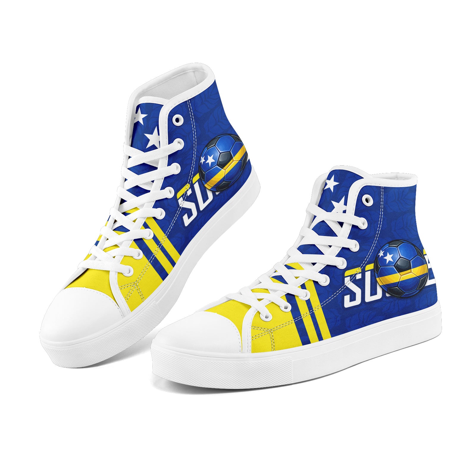 Custom Curaçao 2026 World Cup Sneakers DIY Country Flag Running Shoes Lightweight Sport Shoes Gift for Football Fans Personalized Team Name and Logo FN024-F009098-3