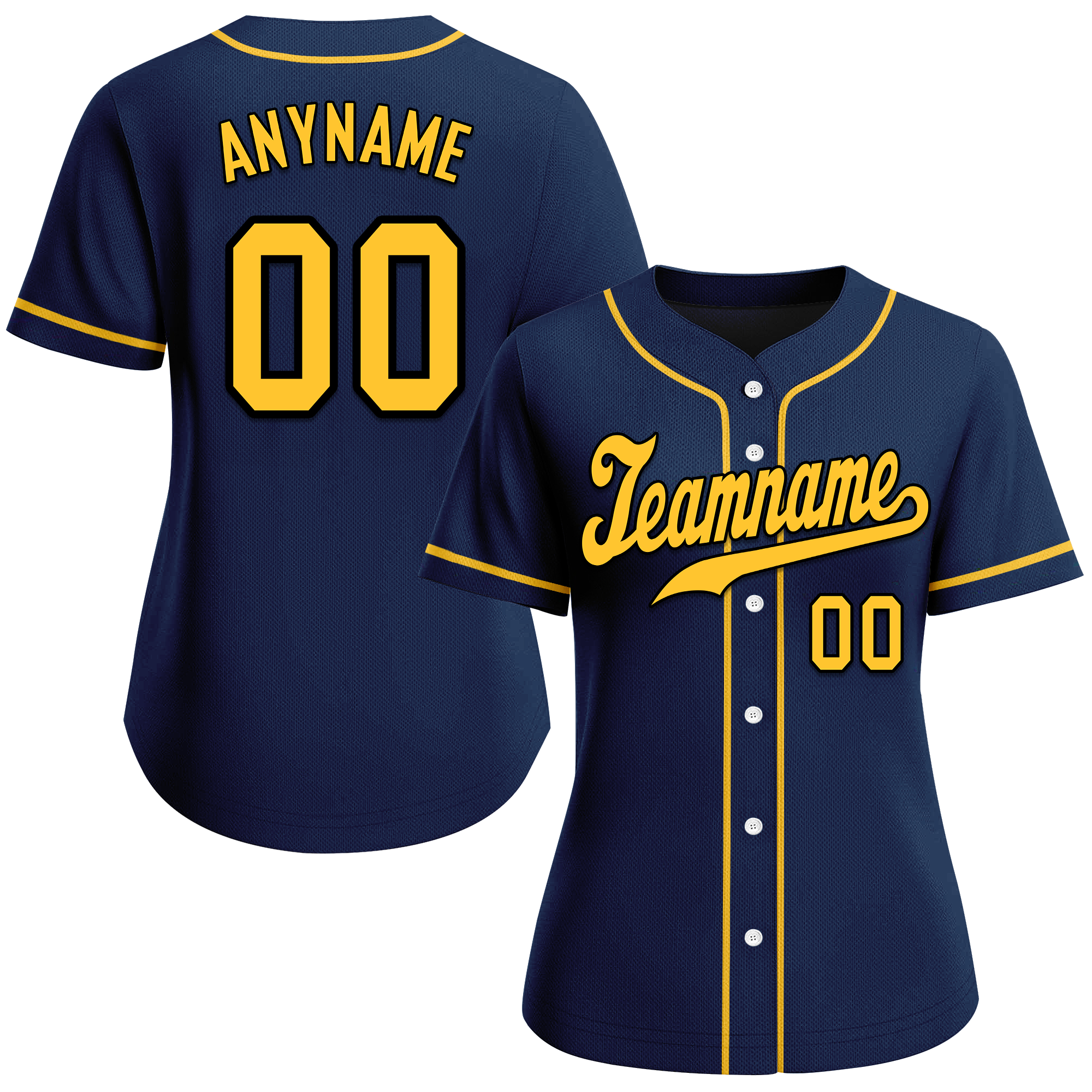 Custom Blue Classic Style Yellow Personalized Authentic Baseball Jersey BSBJ01-bd0fada