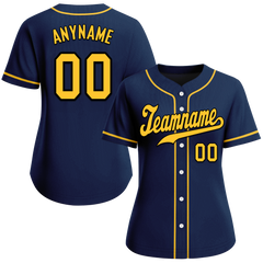 Custom Blue Classic Style Yellow Personalized Authentic Baseball Jersey BSBJ01-bd0fada