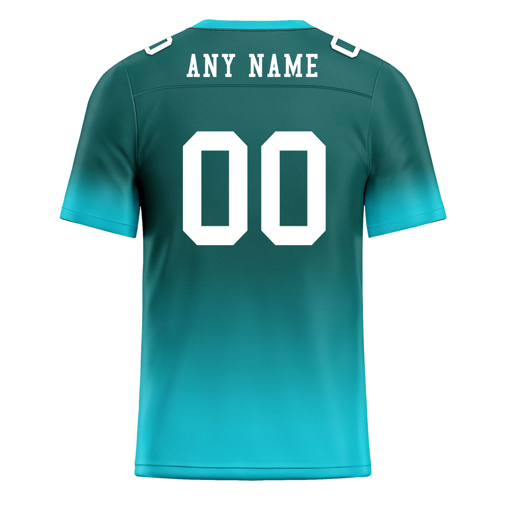 Custom Dark Teal Fade Fashion Personalized Authentic Football Jersey FBJ02-D06097