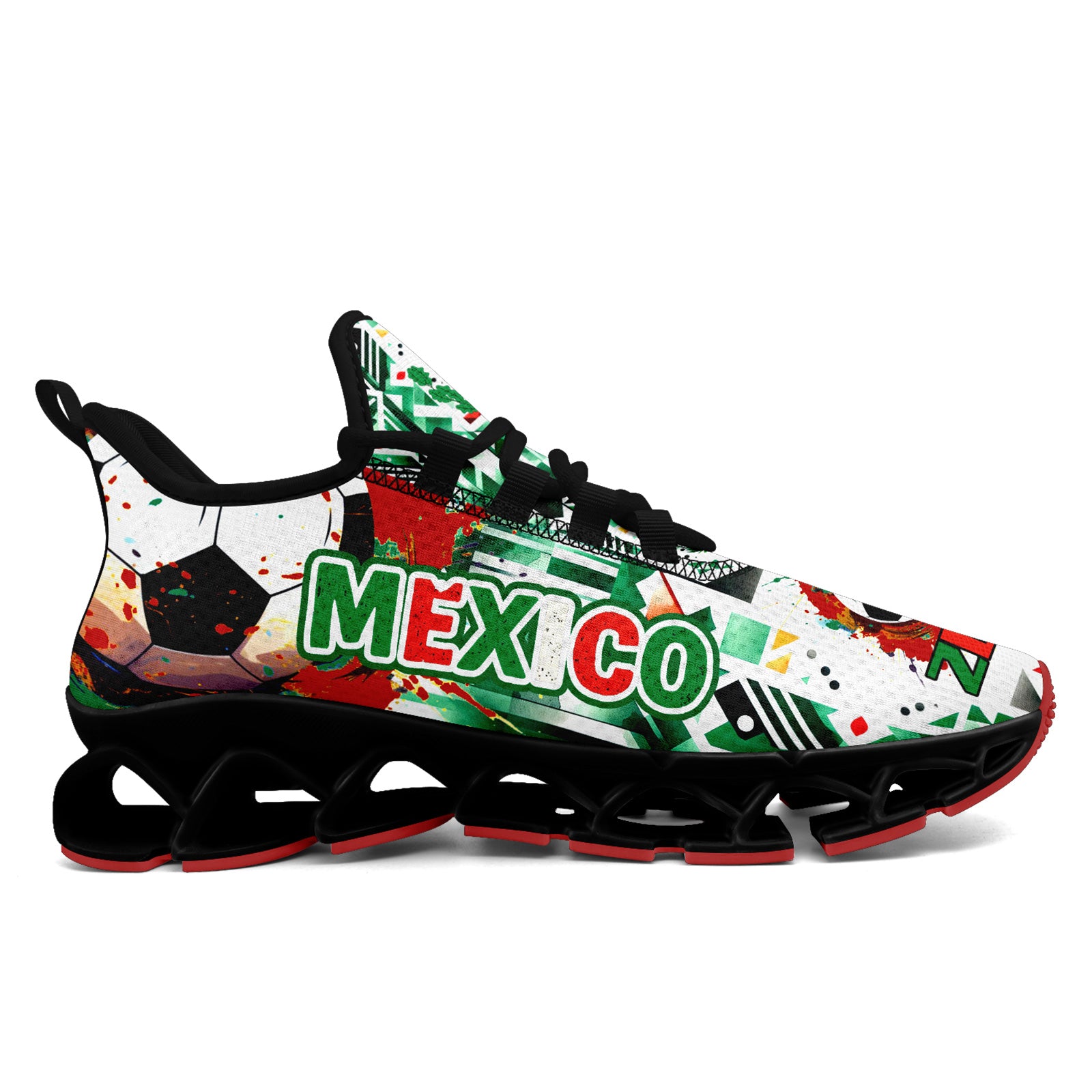Custom 2026 World Cup Mexico Sneakers DIY Country Flag Running Shoes Lightweight Sport Shoes Gift for Football Fans Personalized Team Name and Logo FN003XD-F023050-5
