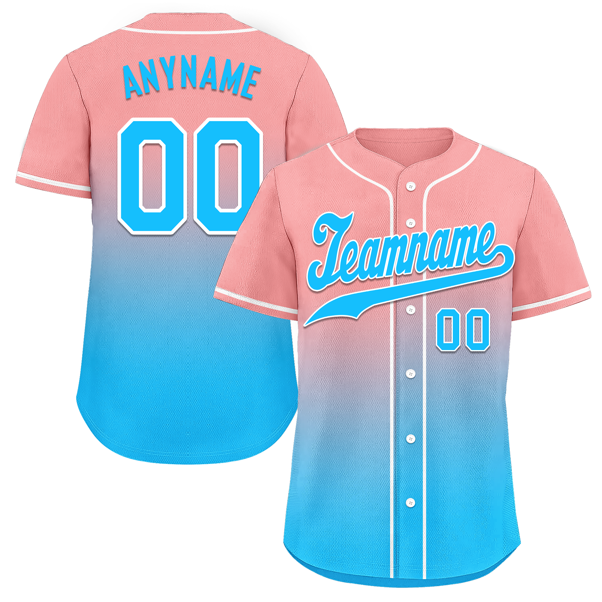 Custom Pink Blue Fade Fashion Personalized Authentic Baseball Jersey BSBJ01-D0a70f8