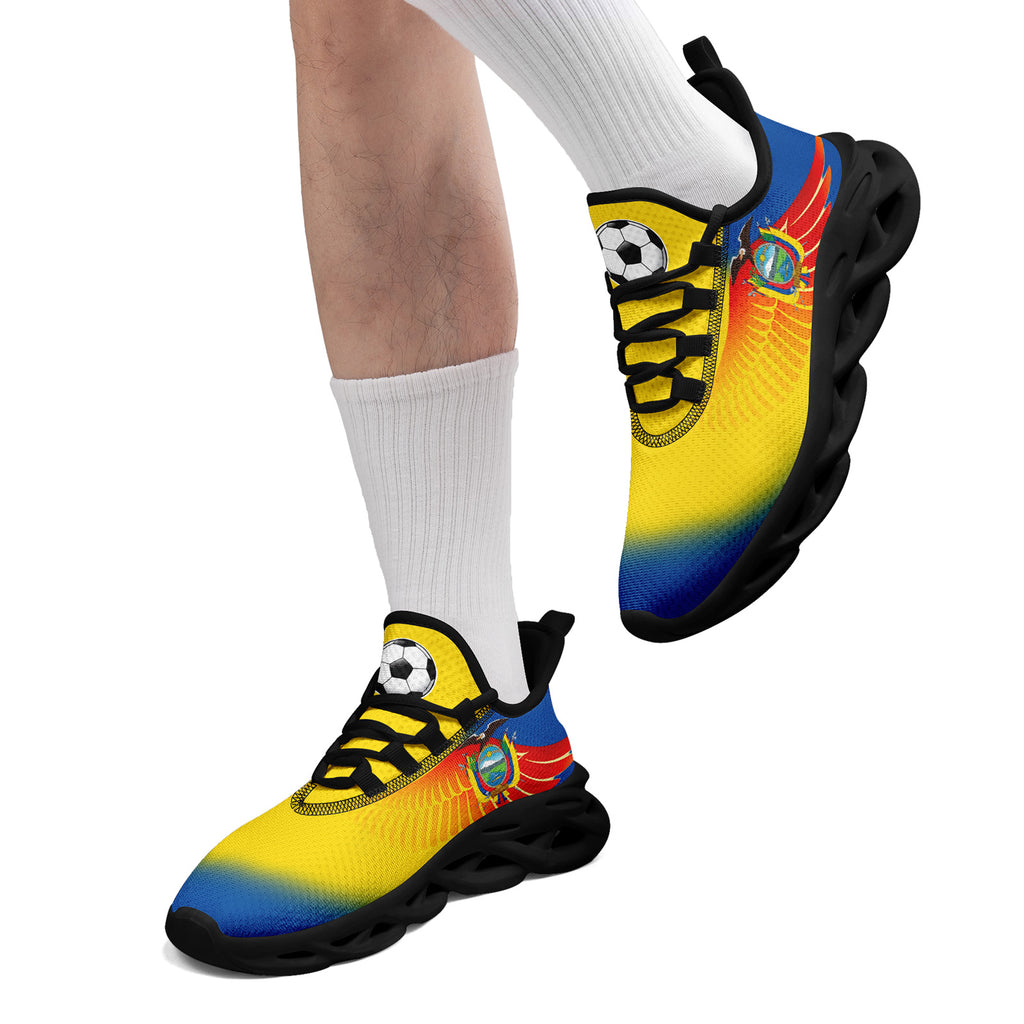 Custom Ecuador 2026 World Cup Sneakers DIY Country Flag Running Shoes Lightweight Sport Shoes Gift for Football Fans Personalized Team Name and Logo FN003-F009077-2