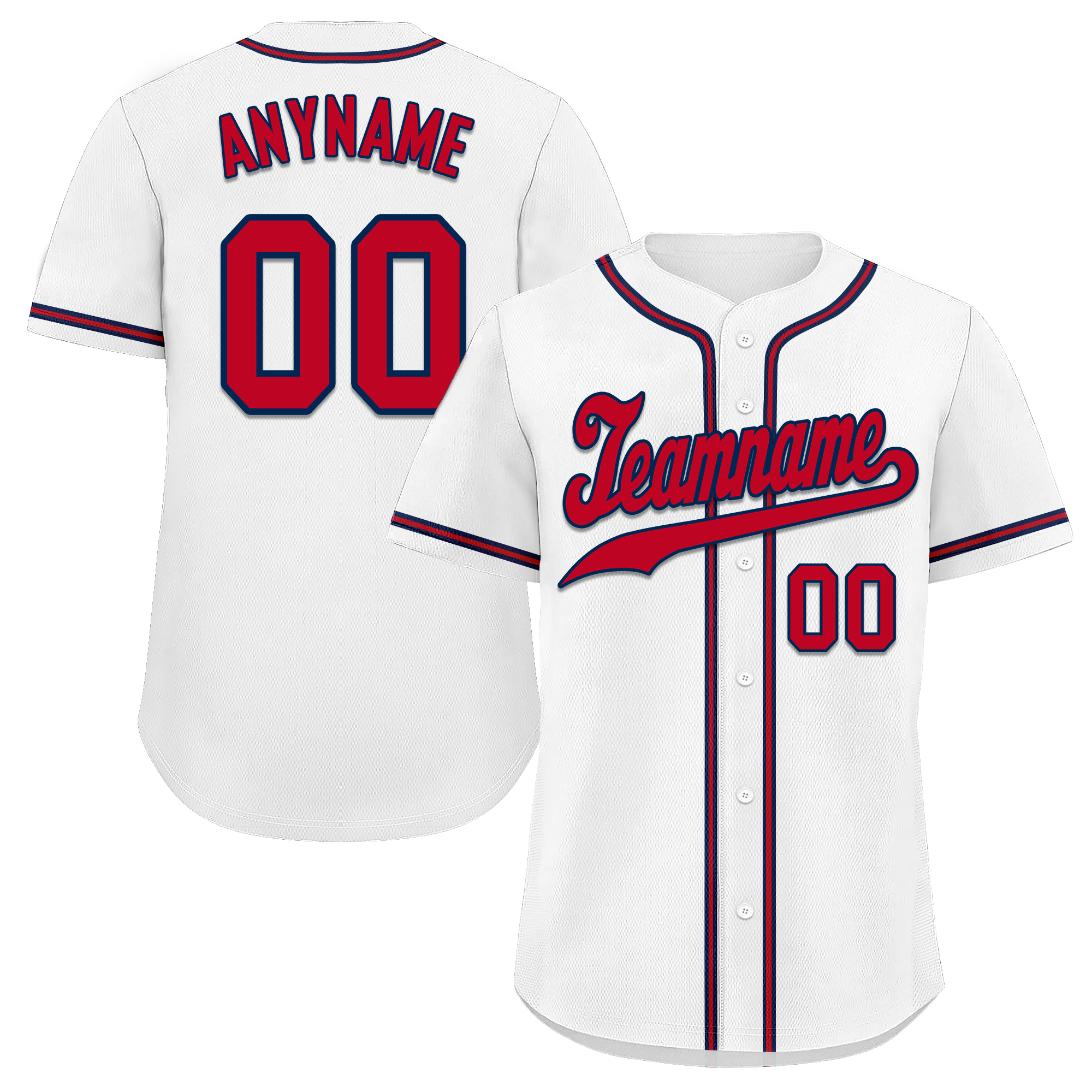 Custom White Classic Style Red Personalized Authentic Baseball Jersey BSBJ01-bd0facb