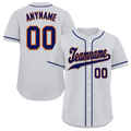 Custom Grey Classic Style Blue Personalized Authentic Baseball Jersey BSBJ01-bd0fabb