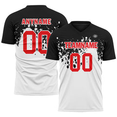 Custom Black White Soccer Sets Jersey Personalized SCJ101-D28026