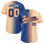Custom Blue Beige Gradient Fashion Personalized Authentic Baseball Jersey BSBJ01-D0a7077