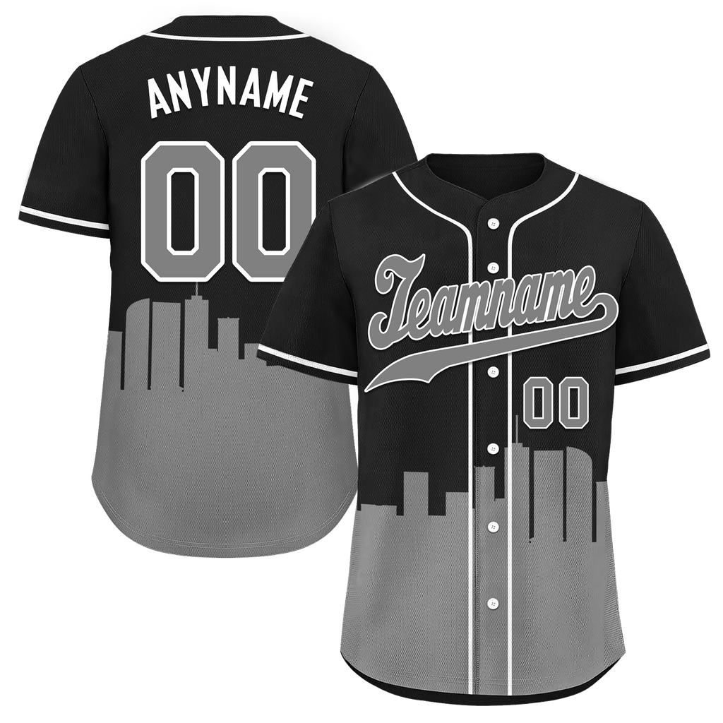 Custom Black Gray City Edition Personalized Authentic Baseball Jersey BSBJ01-D017139