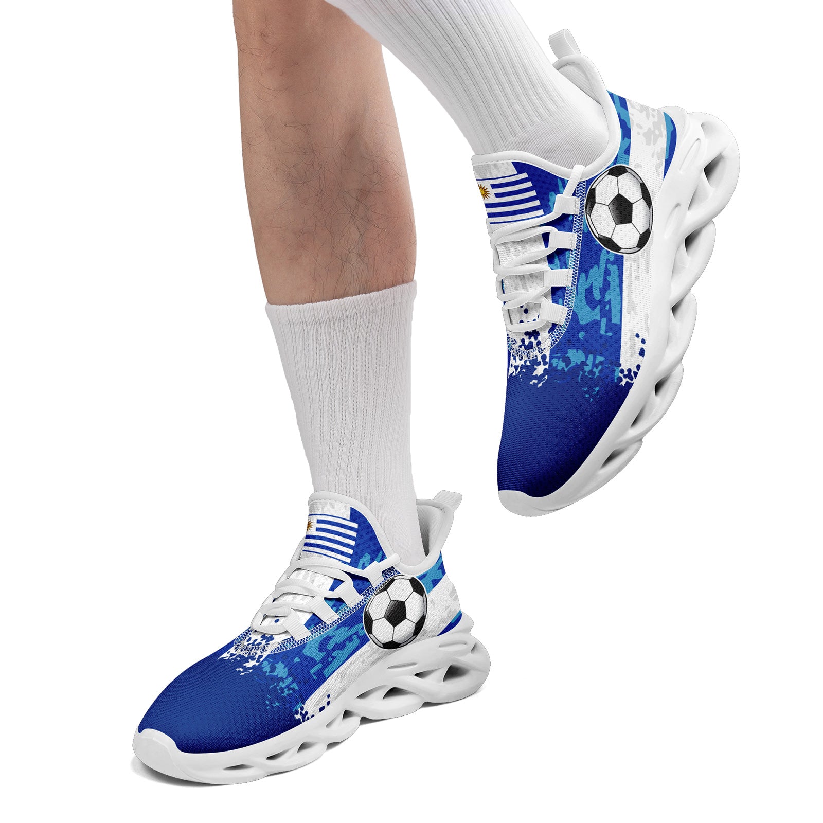 Custom Uruguay 2026 World Cup Sneakers DIY Country Flag Running Shoes Lightweight Sport Shoes Gift for Football Fans Personalized Team Name and Logo FN003-F009072-2