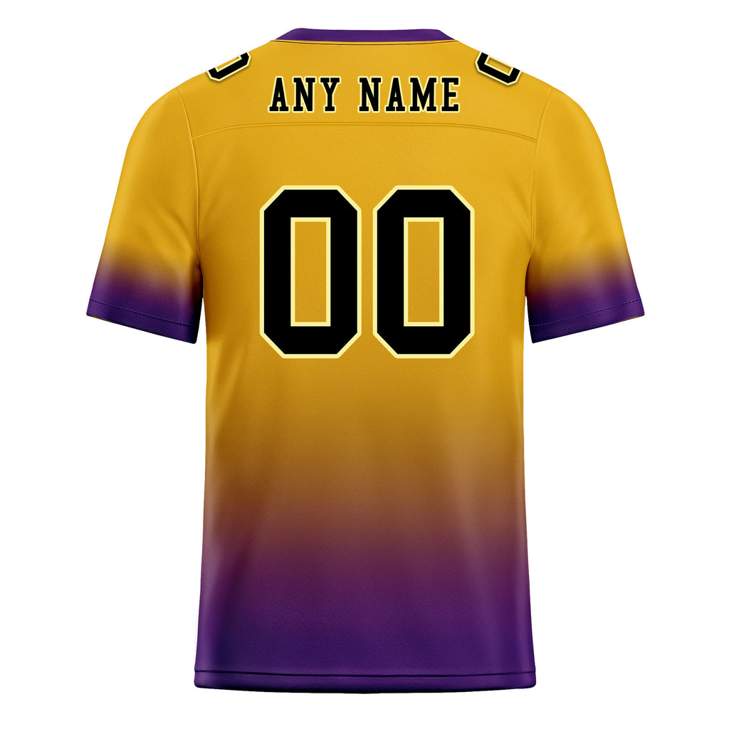 Custom Purple Gold Fade Fashion Personalized Authentic Football Jersey FBJ02-D06095