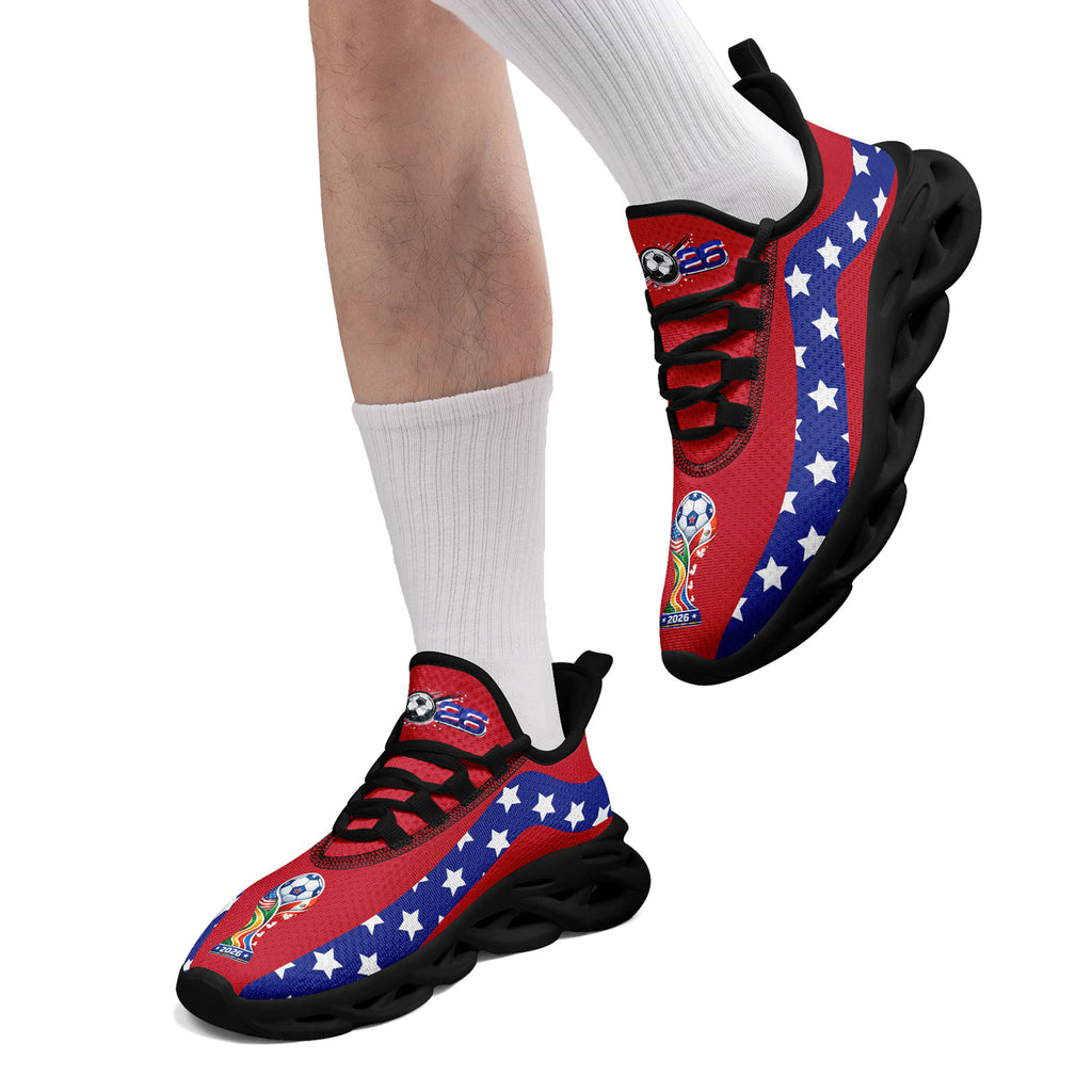Custom United States 2026 World Cup Sneakers DIY Country Flag Running Shoes Lightweight Sport Shoes Gift for Football Fans Personalized Team Name and Logo FN003-F028035-1
