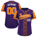 Custom Purple Orange Raglan Sleeves Personalized Authentic Baseball Jersey BSBJ01-D017184