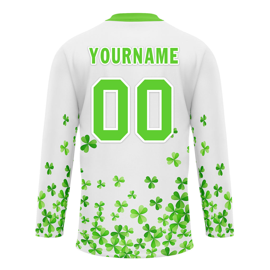 Custom Four-leaf clover Personalized Hockey Jersey HCKJ01-E0615-4