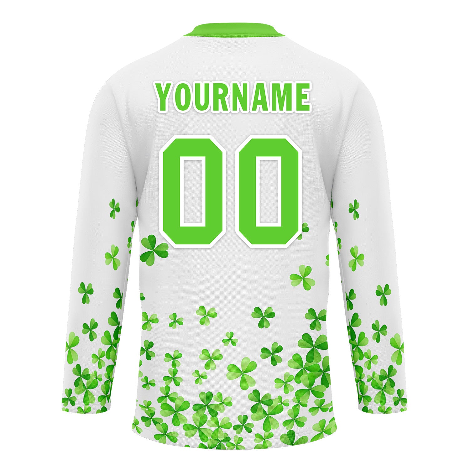 Custom Four-leaf clover Personalized Hockey Jersey HCKJ01-E0615-4