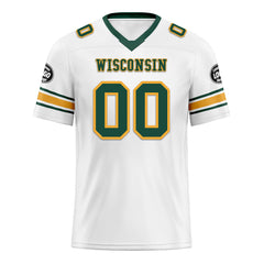 Custom White Green Wisconsin Personalized Authentic Football Jersey FBJ02-D020256-7