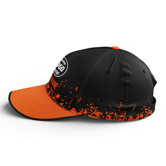 Custom Black Orange Hat Sport Design Cap Stitched Adjustable Personalized YW061-D020231-3